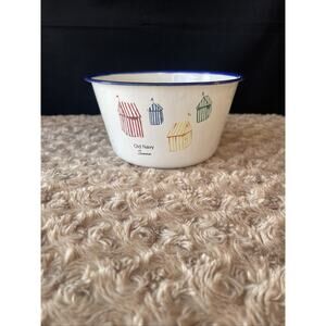 Old Navy Summer Themed Enamel Bowl 6.5” Beach Tents